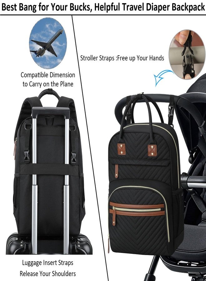 Tenot Diaper Bag Backpack for Women Large Capacity with Insulated Pockets Multifunctional Diaper Bags For Baby Girl Boy Waterproof Baby Bags For Mama Maternity Travel Bag Black - Image 4
